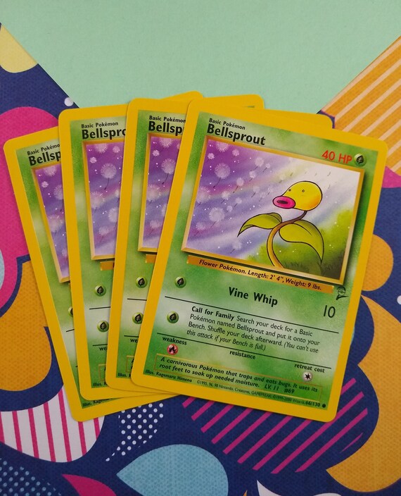 Vintage Common - Set/4 Bellsprout Base Set 2 Non-holo Pokemon Cards 66/130  - LP - Etsy