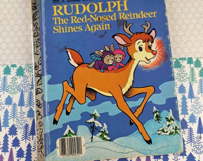 Vintage 1982 Little Golden Book: Rudolph the Red-nosed Reindeer Shines ...