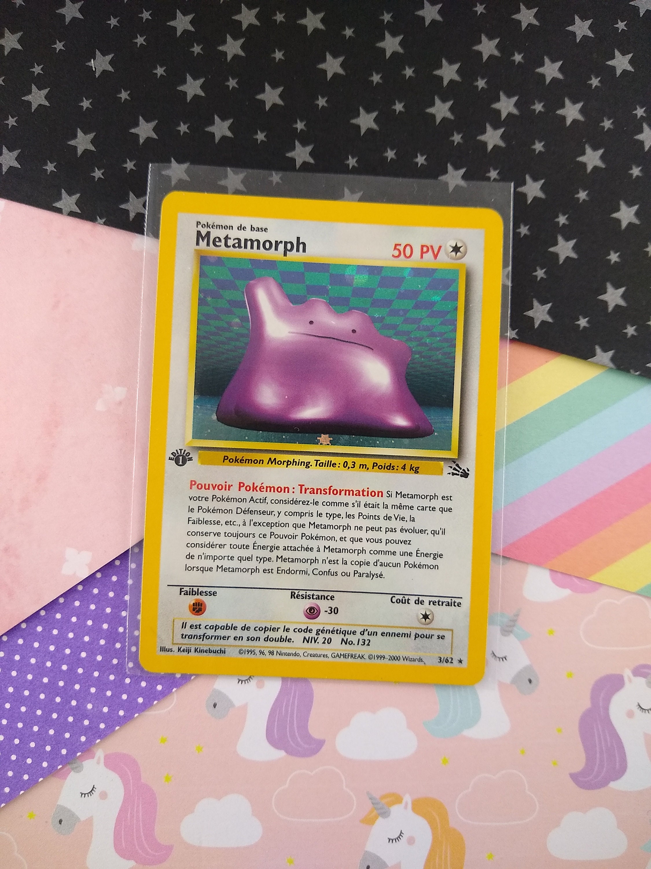 Ditto Metamorph Pokemon Custom Card Holo French English Print 