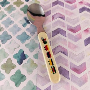 Cuchara de acero inoxidable para niños pequeños con forma de tren Choo Choo vintage