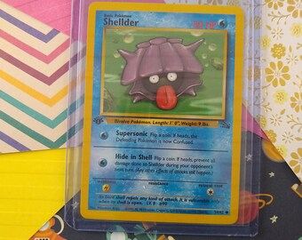 1995 shellder pokemon card value (54/62) [Fossil 1st Edition] Weakness Psychic 2 Retreat Cost Vintage Common - 1st Edition