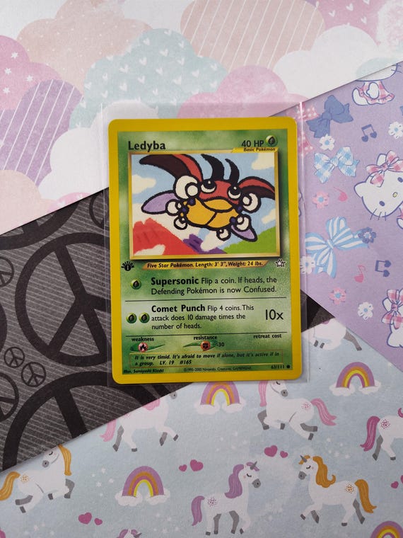 Vintage Common - 1st Edition Ledyba Neo Genesis Non-Holo Pokemon Card  63/111 - VG