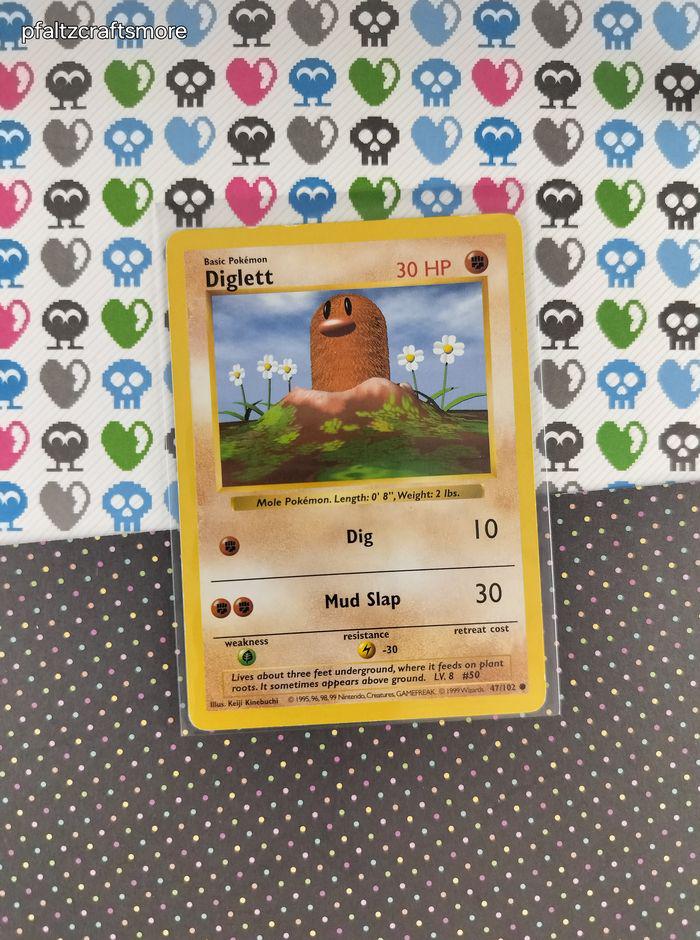 1995 diglett pokemon card value 47 102 Pokemon Diglett Base Set Common 47/102 Misprint Energy Symbol Error WOTC  1999