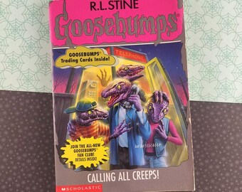 Edición clásica de 1996, 1.ª edición de Scholastic, R.L. Stine Goosebumps #50, ¡Llamada a todos los espeluznantes! Tapa blanda