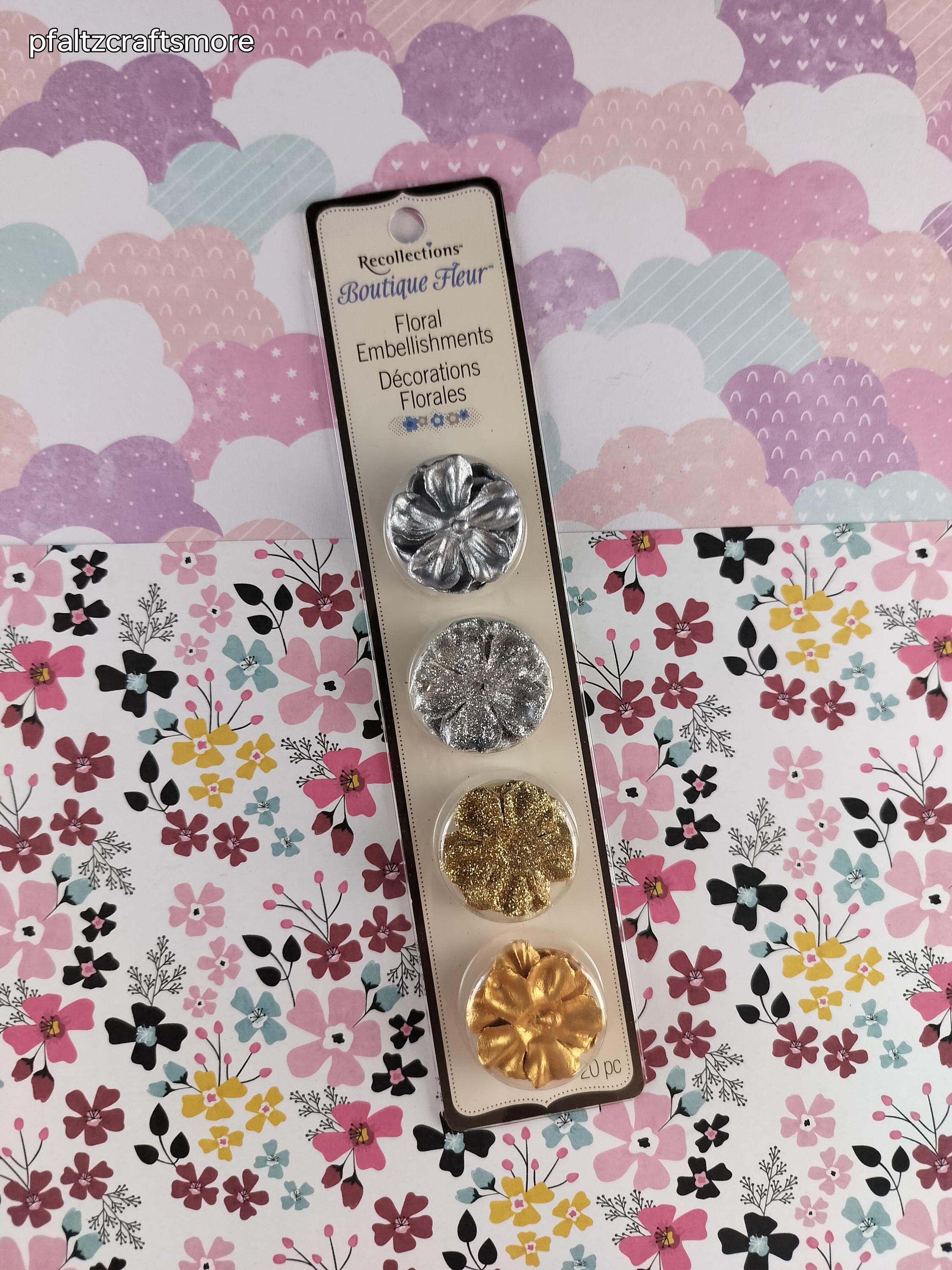 Fleurs Fébriles Recollections – Embellissements Tissu Multi-Couleurs Lot De 2