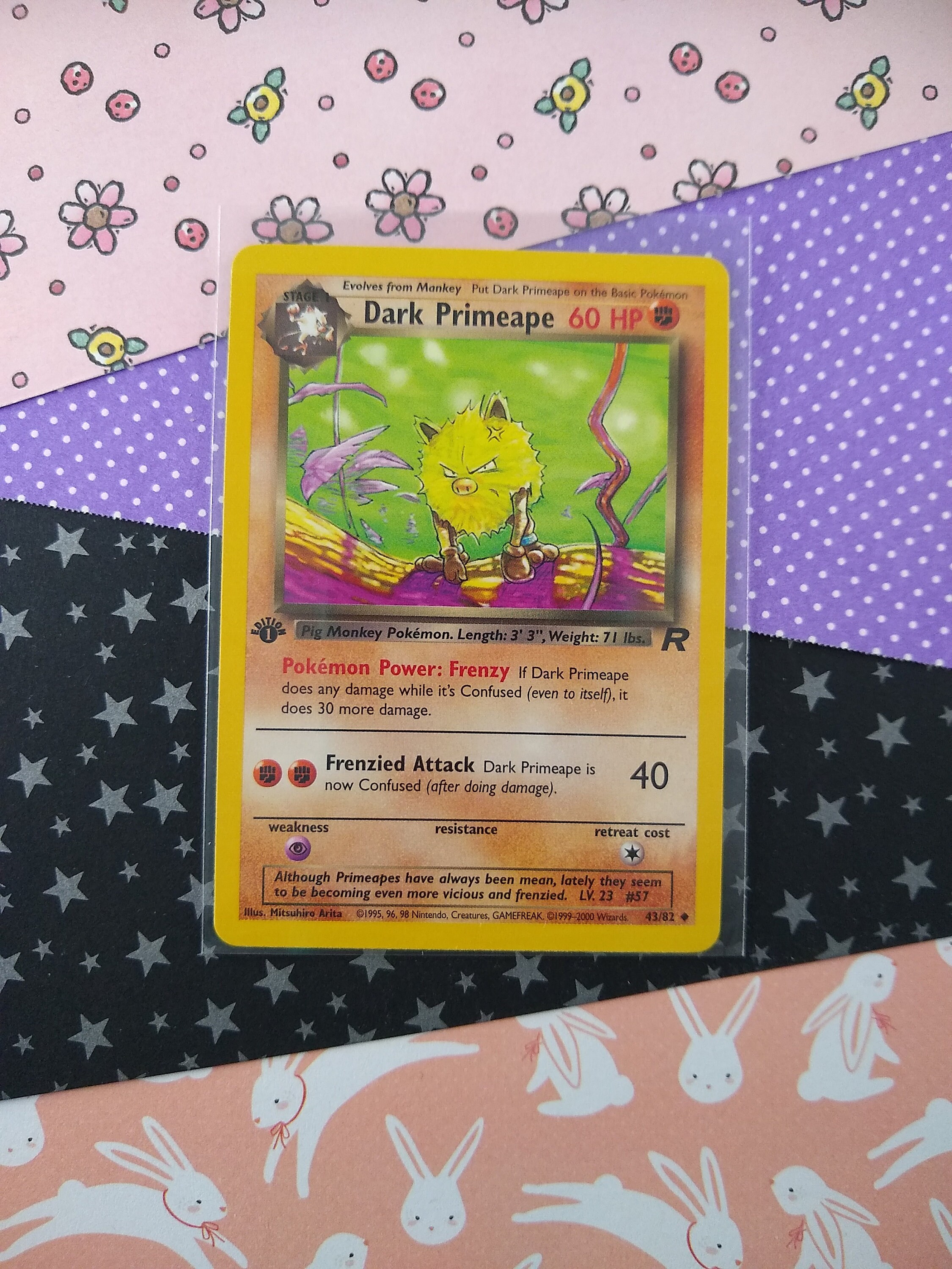 CLEARANCE Vintage Uncommon - 1st Edition Dark Primeape Team Rocket Non-Holo Pokemon Card 43/82 - VG