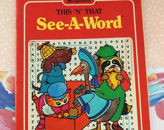 Vintage 1988 Merrigold Press This 'n' That See-a-Word Coloring & Activity Softcover