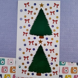 CLEARANCE Vintage Stickopotamus &quot;Christmas Trees&quot; Shimmer Shiny Binder Full Sticker Sheet