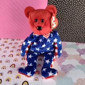 Vintage TY Beanie Baby - Libertad, Oso/Teddy - 14 de junio de 2001