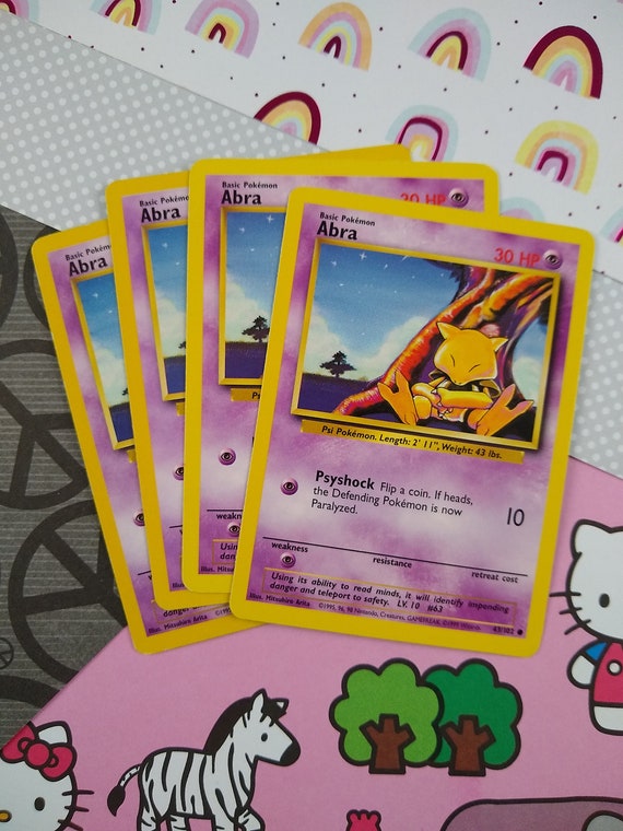 abra pokemon card 43 102 43/102 Base Set German – SHPNPokestore [P] Psyshock (10) Flip a coin 1999 Pokemon Base Set Shadowless