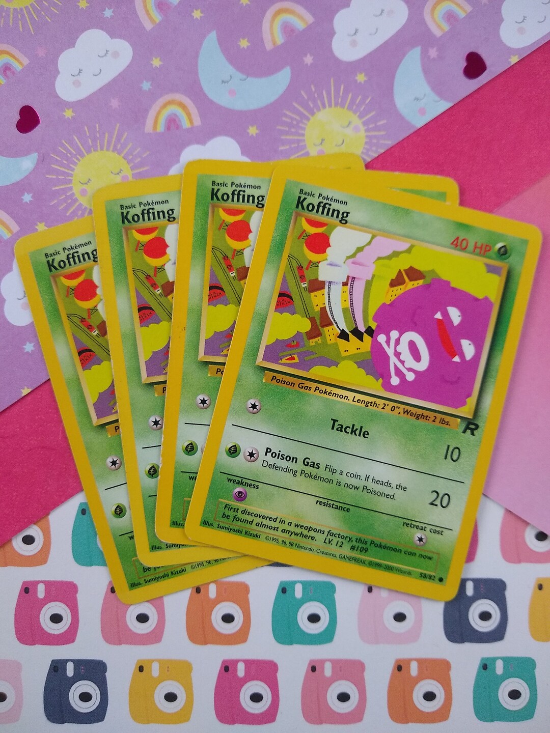 koffing pokemon card 1995 RARE Blue Back Top Sun Koffing, Weezing from 'Pokemon Card