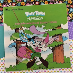 CLEARANCE Vintage 1991 Tiny Toon Adventures Golden Books &quot;The Adventures of Buster Hood&quot; Softcover, Nice & Clean