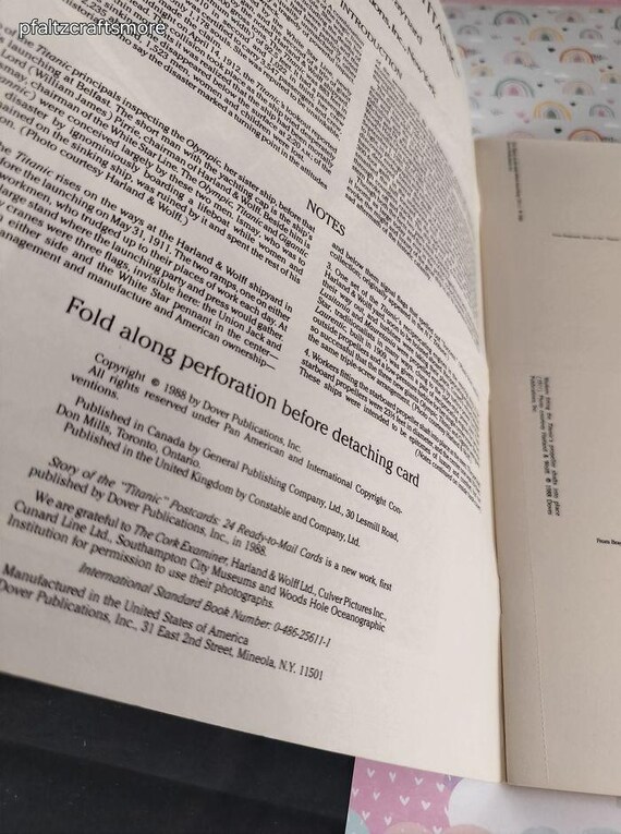 1988年ヴィンテージ「タイタニック」ストーリーカードポストカード