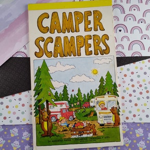 LIQUIDACIÓN Bloc de notas vintage ilustrado "Camper Scampers" de Vagabond Creations, impecable
