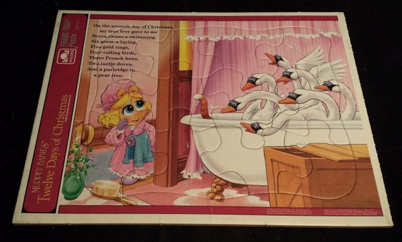 Frame-Tray Puzzle Seventh Vintage 1990/'s 8 x 11 Muppet Babies 12 Days of Christmas EXCELLENT