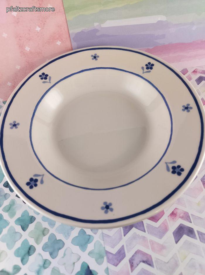 RARE Vintage IKEA 15914 Italy Blue Flowers Set/3 Shallow Soup