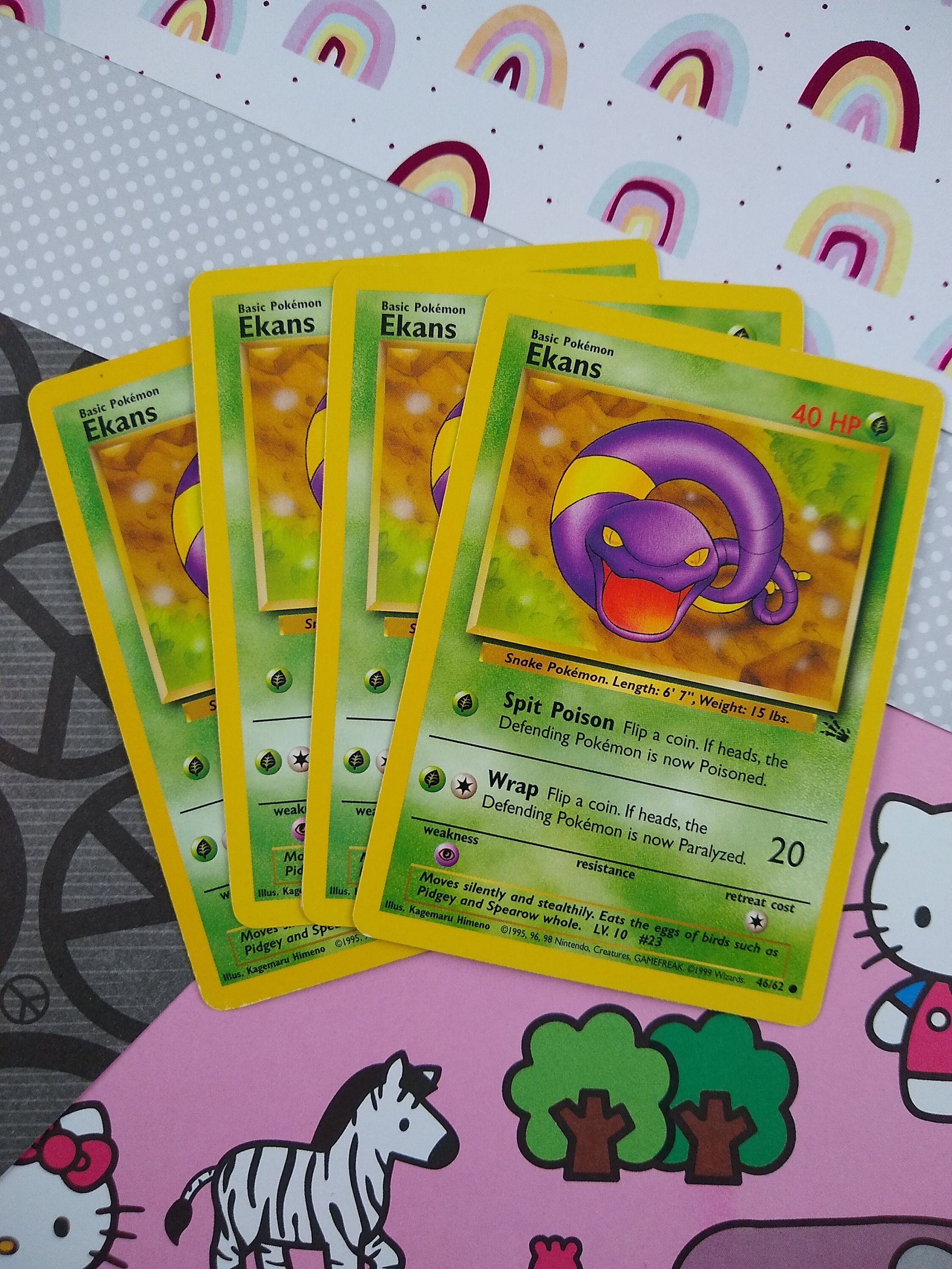 1995 ekans pokemon card Koga's (77/132) [Gym Challenge 1st Edition] Moderately Played 1st Edition Normal Retreat Cost Pokmon Card Ekans Fossil 46/