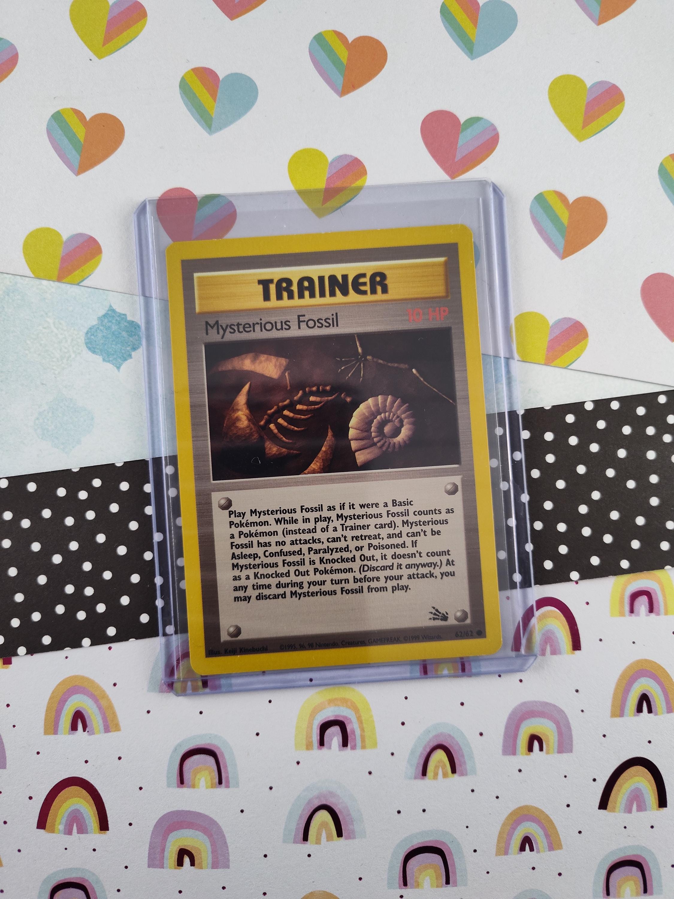 pokemon card mysterious fossil NM, 62/62 and cant be Asleep MYSTERIOUS FOSSIL Common Pokemon TCG