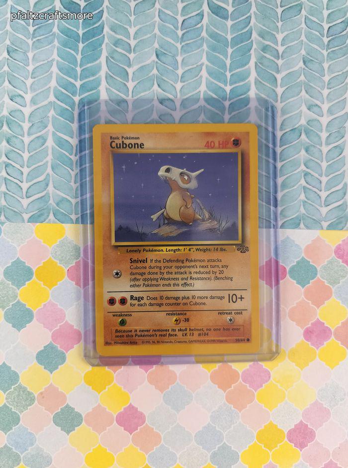 Vintage Common - Cubone Jungle Non-holo Pokemon Card 50/64 - NM - Etsy