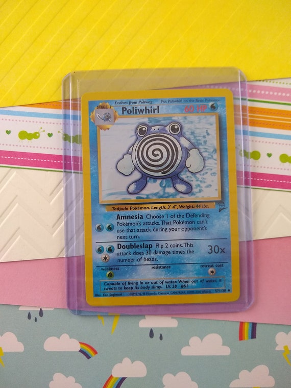Vintage Uncommon - Poliwhirl Base Set 2 Non-Holo Pokemon Card 57/130 - NM Vintage Uncommon - Poliwhirl Base Set 2 Non-Holo Pokemon Card 57/130 - NM