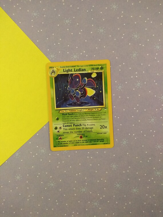 Vintage Rare Light Ledian Neo Destiny Pokemon Card 24105 Vg