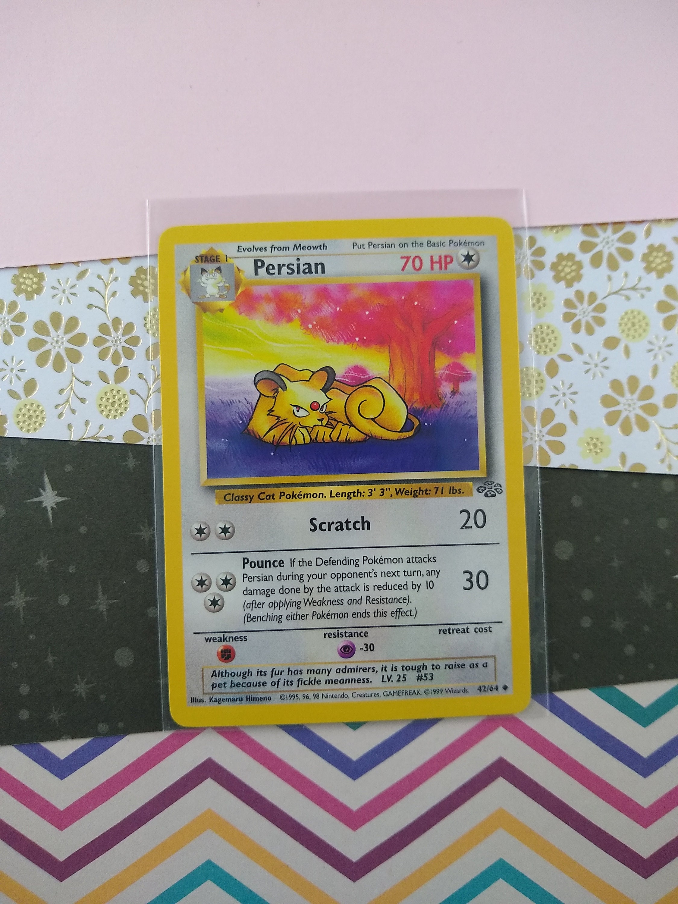 1995 persian pokemon card - Dark (42) - Team Rocket (Benching either Pokemon ends this effect.) Giovanni's Persian | Dex -