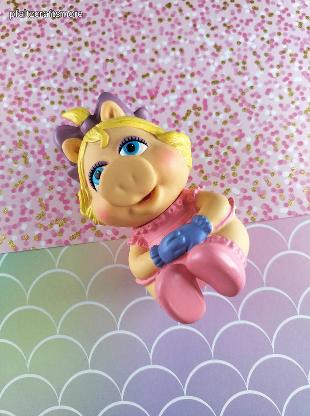Figurehead Muppet Vintage 1984 Muppet Babies Miss Piggy HAI PVC Figure Hasbro Plastic Toy ...