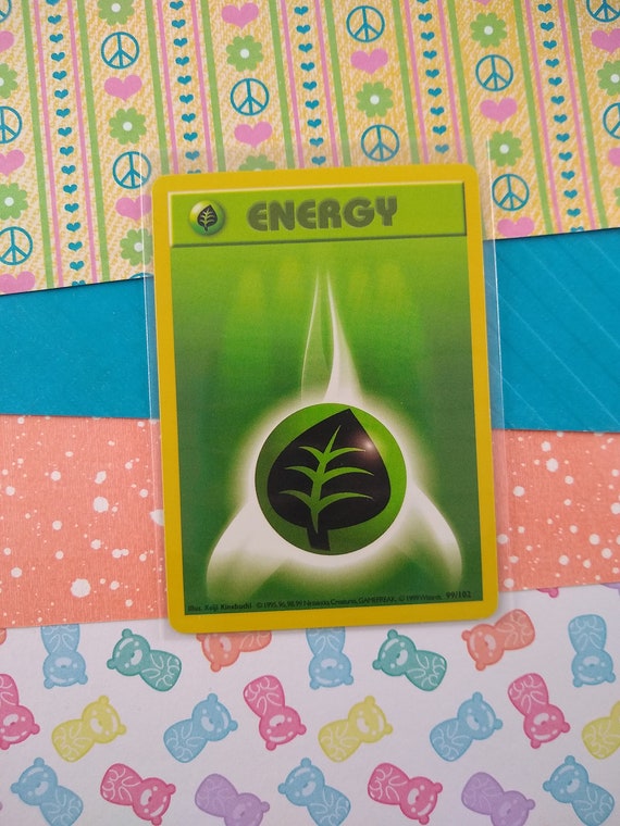 Vintage Energy - Shadowless Grass Base Set Pokemon Card 99/102 - LP - Etsy