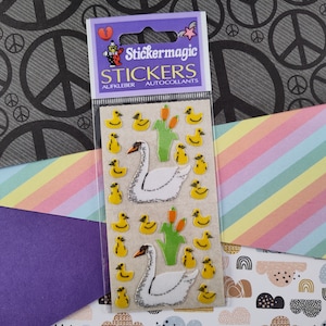 CLEARANCE Vintage Stickermagic Single Sticker Sheet, Fuzzy Ducks Sawns, Sealed & Unopened/Unused