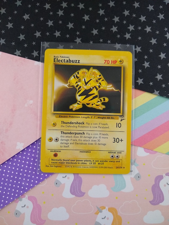 Vintage Rare - Base Set 2 Electabuzz Non-holo Pokemon Card 24/130 - VG -  Etsy Canada