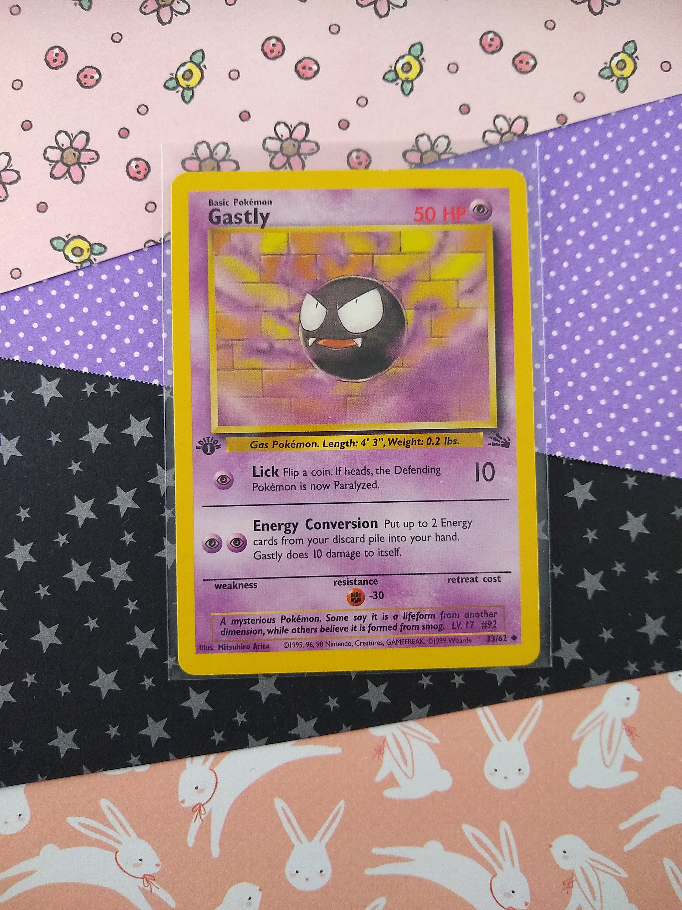 1995 gastly pokemon card [1st Edition] #50 Prices | Base Set [1P] Destiny Bond Pokemon Gastly 1995 Vintage Nintendo