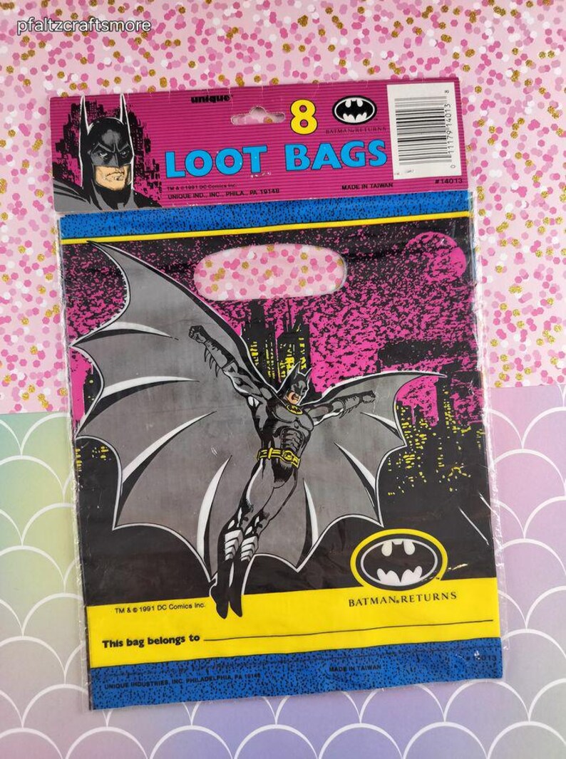 Vintage 1991 Batman Returns Loot Bags Pack of 8 Bags, NEW - Etsy Canada