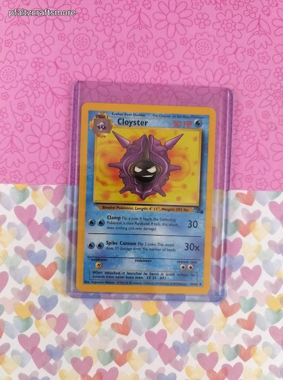 pokemon card cloyster Greatest Art Ever #cloyster #expedition #pokemoncards This attack does 30 damage times the number of heads. Cloyster HP 130 Protect Charge