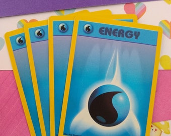 Vintage Energy - Set/4 Water Base Set Non-Holo Pokemon Cards 102/102 - LP