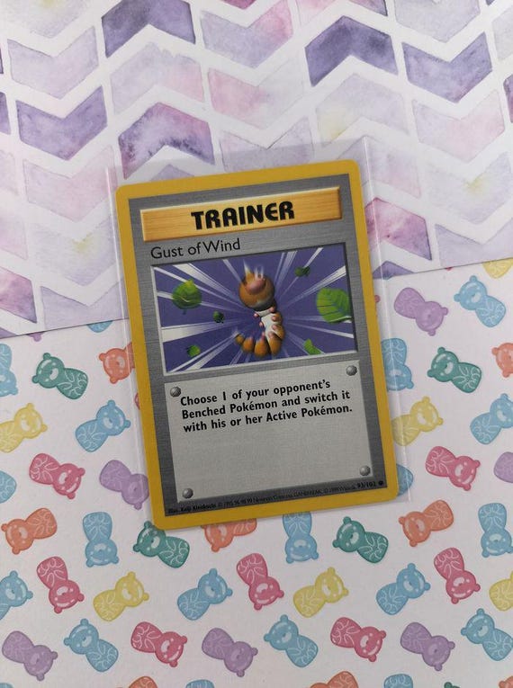Vintage Common - Shadowless Gust of Wind Base Set Non-Holo Pokemon Card 93/102 - LP (B) Vintage Common - Shadowless Gust of Wind Base Set Non-Holo Pokemon Card 93/102 - LP (B)
