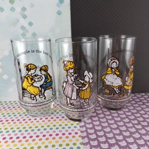 Vintage Holly Hobbie American Greetings Corp. Coca Cola Glass Tumbler Set/3