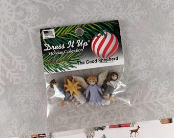 Dress It Up Holiday Collection Notions Decorative Buttons "The Good Shepherd" NEW & SEALED
