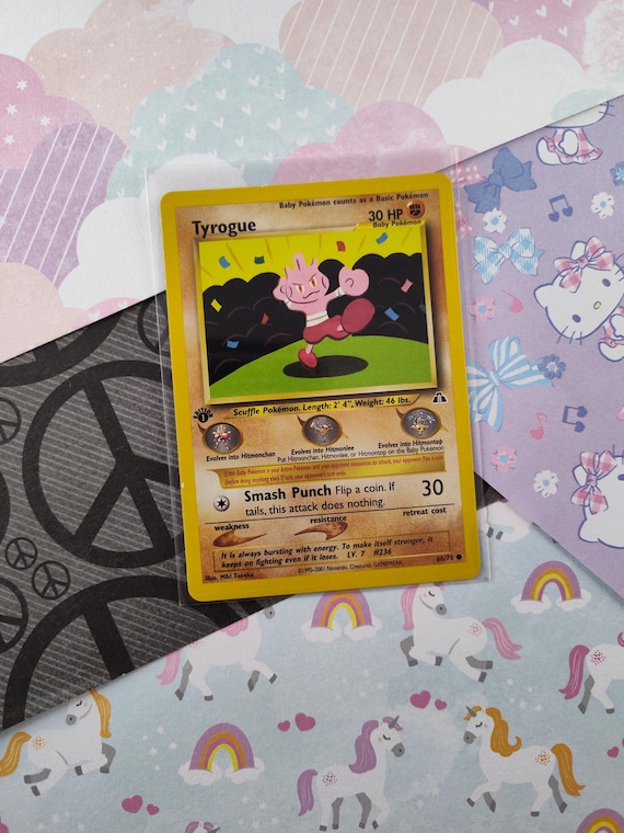 Vintage Common - 1st Edition Tyrogue Neo Discovery Non-holo Pokemon Card 66/75 - VG - Etsy Vintage Common - 1st Edition Tyrogue Neo Discovery Non-holo Pokemon Card 66/75 - VG - Etsy