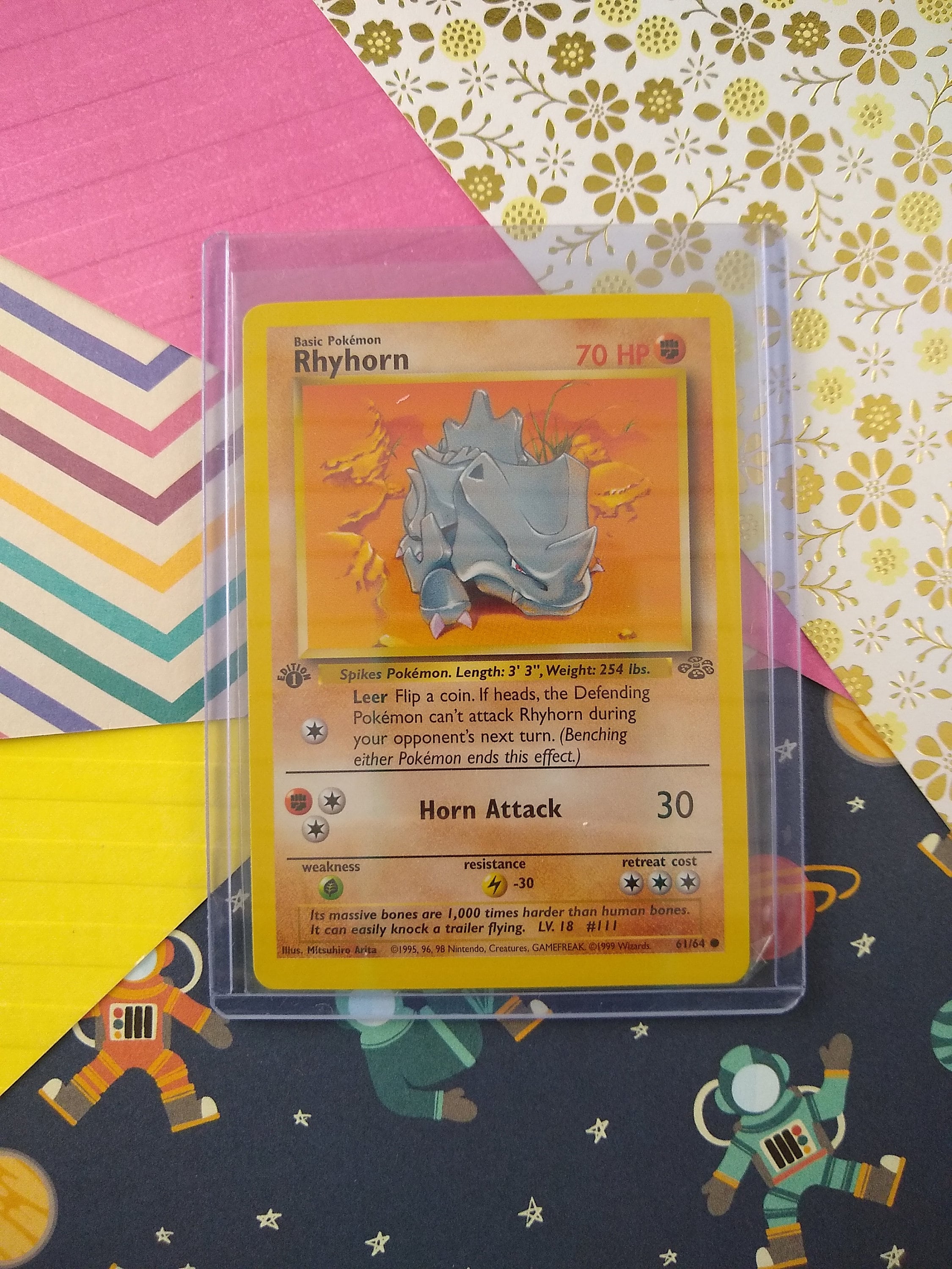 CLEARANCE Vintage Common - 1st Edition Rhyhorn Jungle Non-Holo Pokemon Card  61/64 - NM