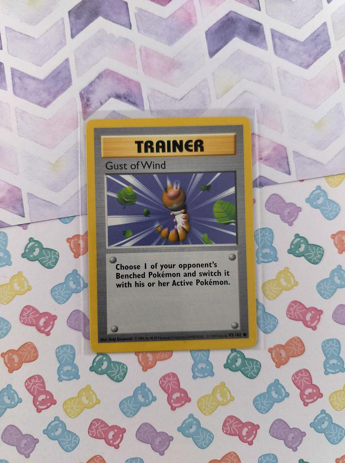 trainer gust of wind pokemon card value Base Set Common #93 [Shadowless] Choose 1 of your opponents Benched Pokemon and switch it with his/her Active Pokemon. Vintage Common (german) - 1st