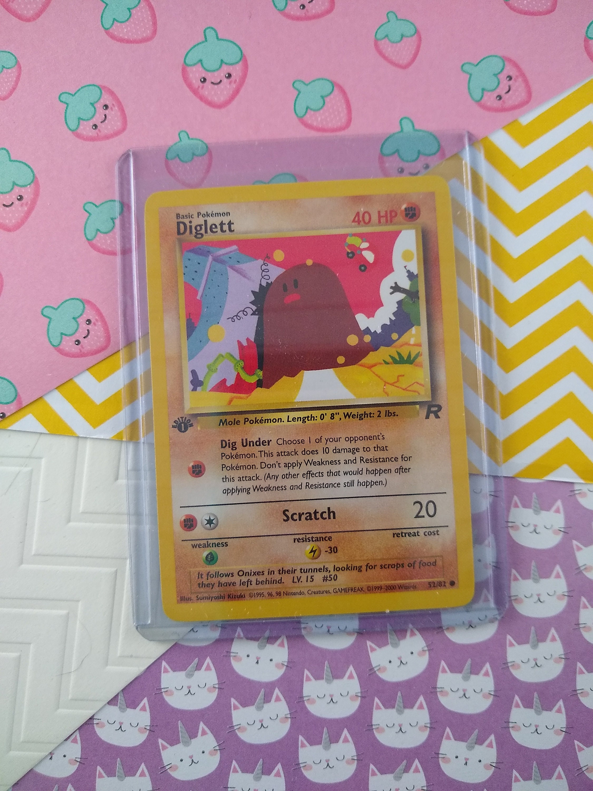 1995 diglett pokemon card value 52/82 Single TEAM ROCKET (1st Edition) Mint / near mint condition trading card Diglett energy error from unlimited