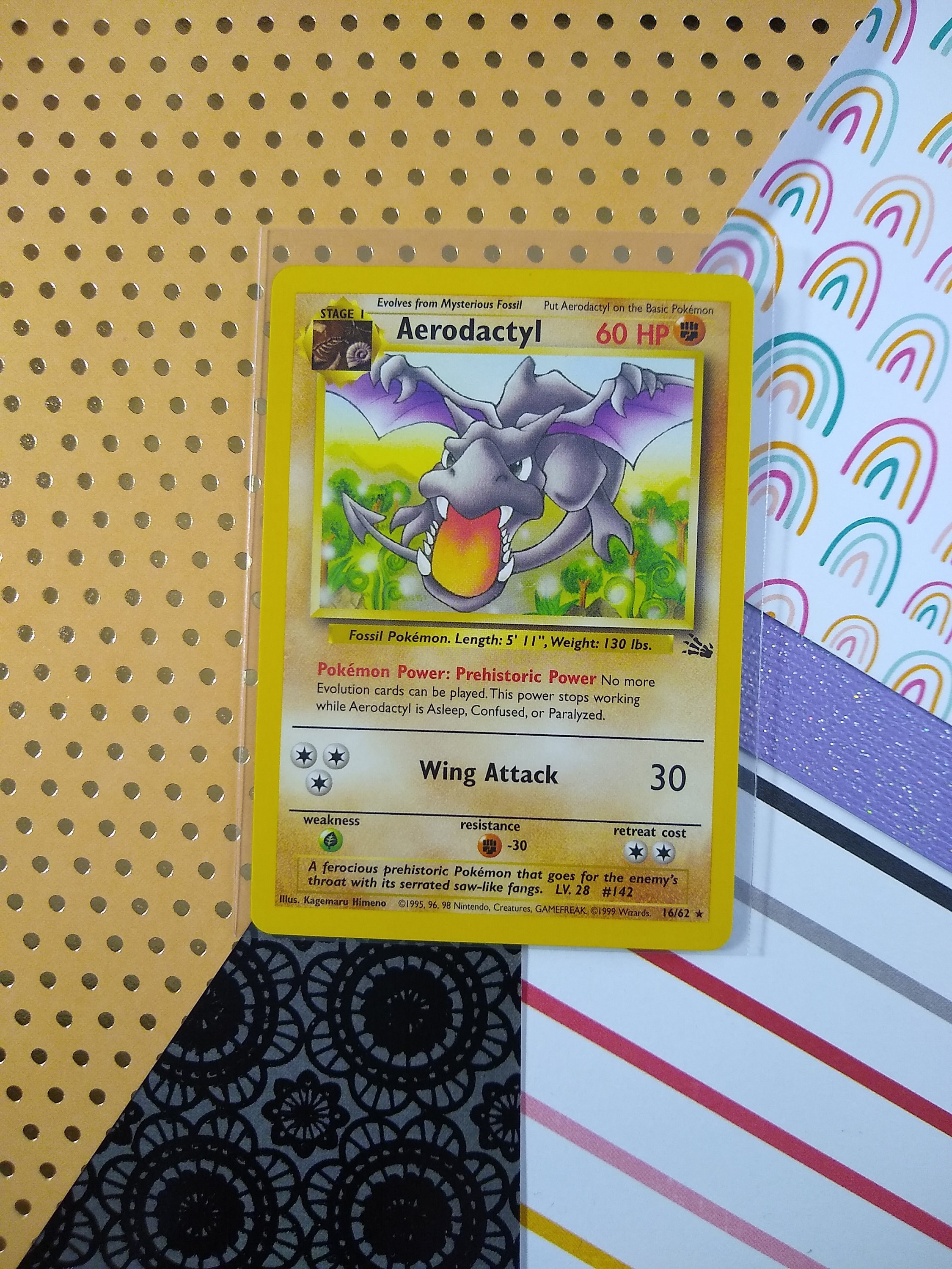 Aerodactyl 16/62 Non-Holo Rare Fossil Set Pokemon Card Near Mint