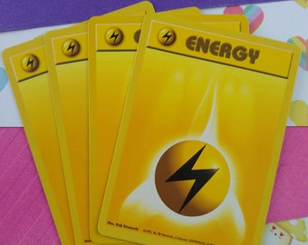 Vintage Energy - Set/4 Electric Base Set Non-Holo Pokemon Cards 100/102 - LP