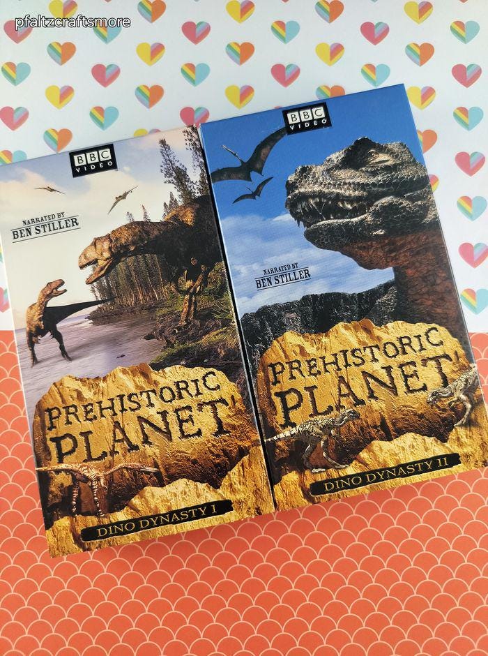 Vintage 2003 BBC Video Prehistoric Planet Dino Dynasty I + II VHS