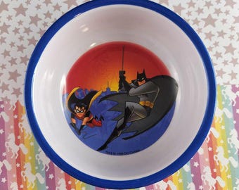Bol infantil vintage de Batman y Robin de Zak Designs, año 1998, 5,5 pulgadas.