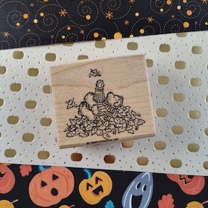 millésime 1999 Stampin' Up ! Ours en peluche automne feuilles d'automne bloc/tampon en caoutchouc