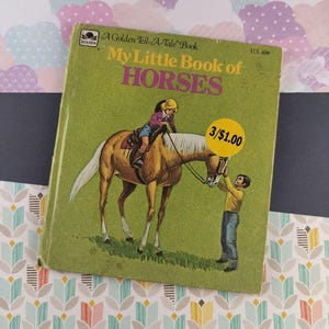 Vintage 1974 Whitman Books, My Little Book of Horses, Hardcover
