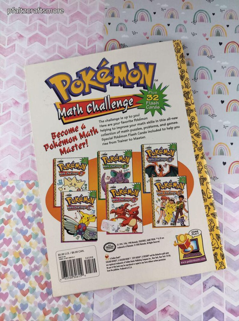 Math Challenge Books Vintage 2000 Pokemon Math Challenge Grade 5 Activity/coloring Softcover ...