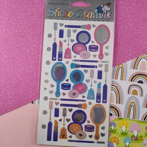 Stickers stickopotamus vintage, maquillage beauté brillant et scintillant, 1 feuille neufs scellés