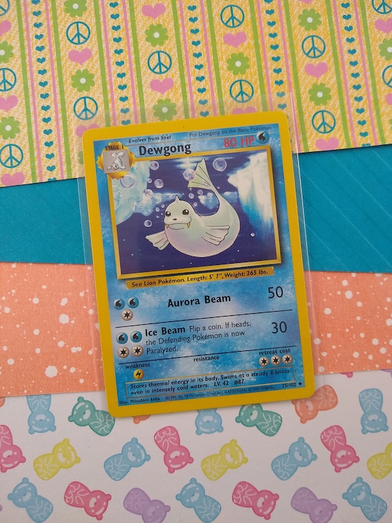 Vintage Uncommon - Dewgong Base Set Non-holo Pokemon Card 25/102